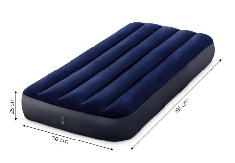 Materac dmuchany 191x76 cm łóżko do spania welurowy INTEX 64756 INTEX Materac dmuchany 191x76 cm łóżko do spania welurowy INTEX 64756 INTEX