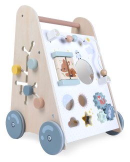 Pchacz chodzik drewniany edukacyjny z ruchomymi elementami ECOTOYS MULTISTORE