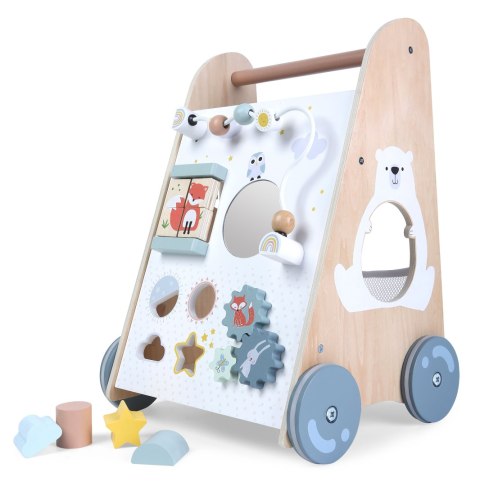 Pchacz chodzik drewniany edukacyjny z ruchomymi elementami ECOTOYS MULTISTORE Pchacz chodzik drewniany edukacyjny z ruchomymi elementami ECOTOYS MULTISTORE