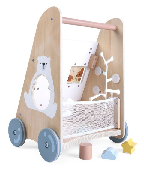Pchacz chodzik drewniany edukacyjny z ruchomymi elementami ECOTOYS MULTISTORE Pchacz chodzik drewniany edukacyjny z ruchomymi elementami ECOTOYS MULTISTORE