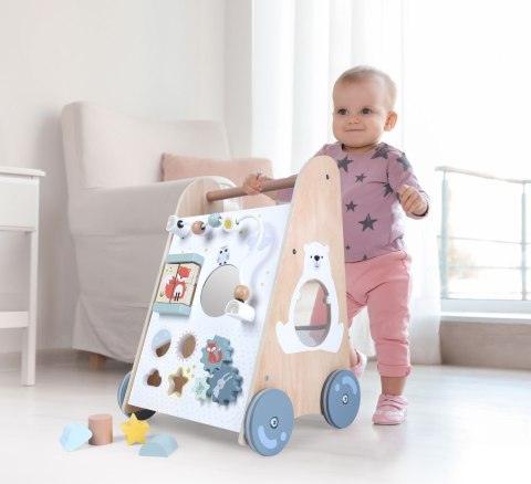 Pchacz chodzik drewniany edukacyjny z ruchomymi elementami ECOTOYS MULTISTORE Pchacz chodzik drewniany edukacyjny z ruchomymi elementami ECOTOYS MULTISTORE