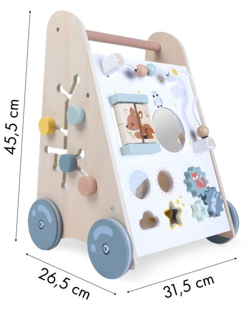 Pchacz chodzik drewniany edukacyjny z ruchomymi elementami ECOTOYS MULTISTORE Pchacz chodzik drewniany edukacyjny z ruchomymi elementami ECOTOYS MULTISTORE