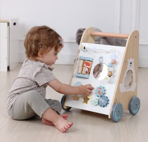Pchacz chodzik drewniany edukacyjny z ruchomymi elementami ECOTOYS MULTISTORE Pchacz chodzik drewniany edukacyjny z ruchomymi elementami ECOTOYS MULTISTORE