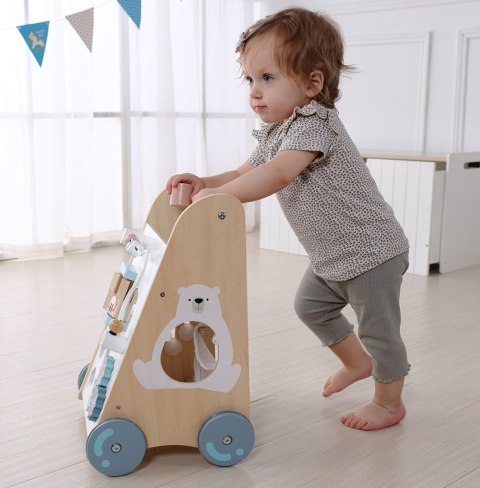 Pchacz chodzik drewniany edukacyjny z ruchomymi elementami ECOTOYS MULTISTORE Pchacz chodzik drewniany edukacyjny z ruchomymi elementami ECOTOYS MULTISTORE