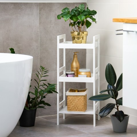 Regał szafka nocna stolik nocny 3 półki biały ModernHome ModernHome Regał szafka nocna stolik nocny 3 półki biały ModernHome ModernHome