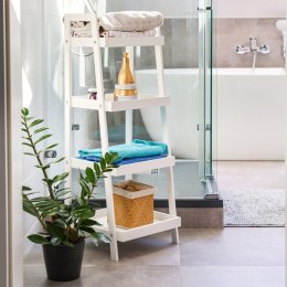 Regał szafka nocna stolik nocny drabinka 4 półki biały ModernHome