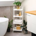 Regał szafka nocna stolik nocny drabinka 4 półki biały ModernHome