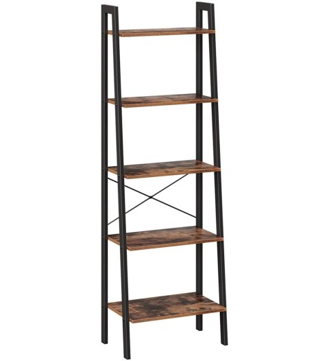 Regał w stylu rustykalnym 5 półek metalowy stelaż loft LEOBERT Regał w stylu rustykalnym 5 półek metalowy stelaż loft LEOBERT
