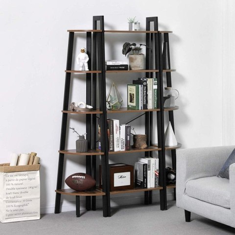 Regał w stylu rustykalnym 5 półek metalowy stelaż loft LEOBERT Regał w stylu rustykalnym 5 półek metalowy stelaż loft LEOBERT