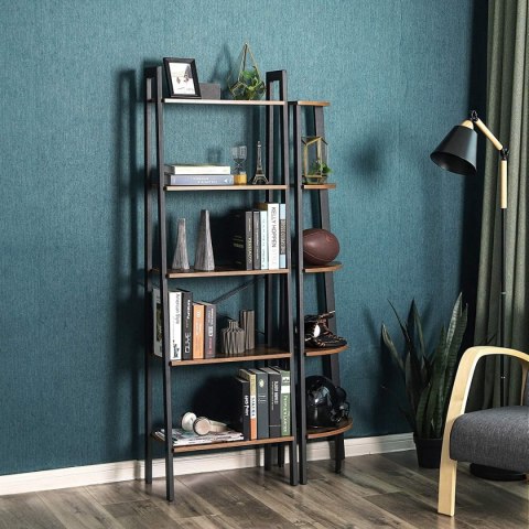 Regał w stylu rustykalnym 5 półek metalowy stelaż loft LEOBERT Regał w stylu rustykalnym 5 półek metalowy stelaż loft LEOBERT