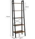 Regał w stylu rustykalnym 5 półek metalowy stelaż loft LEOBERT