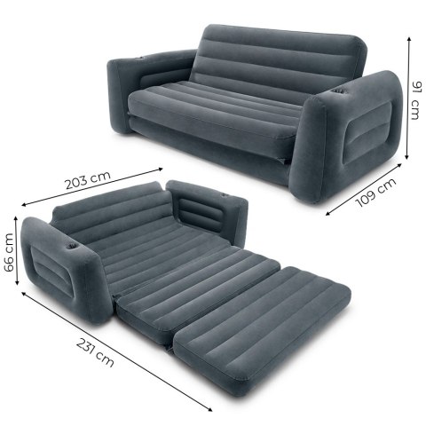 Sofa dmuchana rozkładana duże łóżko materac 2w1 INTEX 66552 INTEX Sofa dmuchana rozkładana duże łóżko materac 2w1 INTEX 66552 INTEX