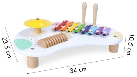 Stolik z instrumentami stół muzyczny cymbałki +18m ECOTOYS ECOTOYS Stolik z instrumentami stół muzyczny cymbałki +18m ECOTOYS ECOTOYS