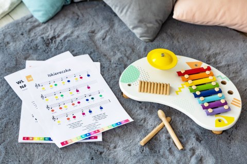 Stolik z instrumentami stół muzyczny cymbałki +18m ECOTOYS ECOTOYS Stolik z instrumentami stół muzyczny cymbałki +18m ECOTOYS ECOTOYS