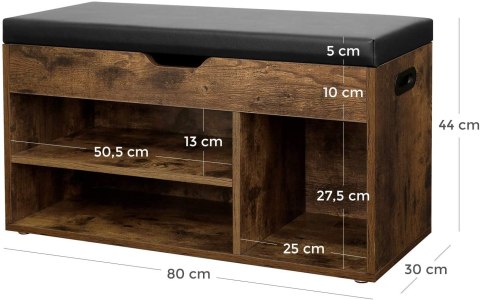Szafka na buty regał z siedziskiem LOFT drewniana MULTISTORE Szafka na buty regał z siedziskiem LOFT drewniana MULTISTORE
