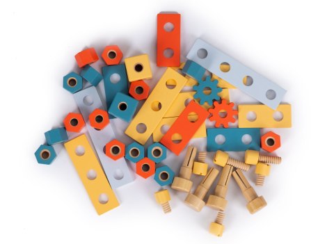 Zabawkowy drewniany warsztat z narzędziami - 47 el. ECOTOYS ECOTOYS Zabawkowy drewniany warsztat z narzędziami - 47 el. ECOTOYS ECOTOYS