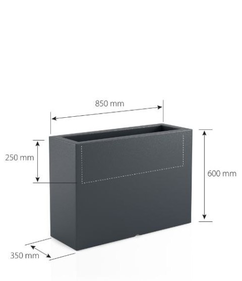 Designerska donica MONUMO LUNGO GRANDE biała z oświetleniem MONUMO Designerska donica MONUMO LUNGO GRANDE biała z oświetleniem MONUMO