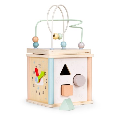 Drewniana kostka edukacyjna sorter klocki ECOTOYS ECOTOYS Drewniana kostka edukacyjna sorter klocki ECOTOYS ECOTOYS