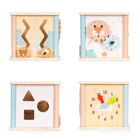 Drewniana kostka edukacyjna sorter klocki ECOTOYS ECOTOYS Drewniana kostka edukacyjna sorter klocki ECOTOYS ECOTOYS
