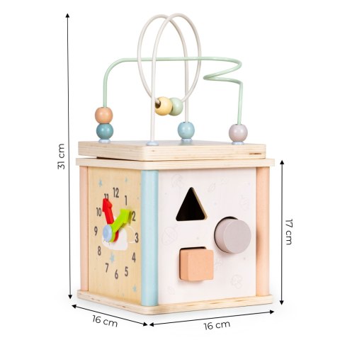 Drewniana kostka edukacyjna sorter klocki ECOTOYS ECOTOYS Drewniana kostka edukacyjna sorter klocki ECOTOYS ECOTOYS