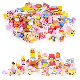 Drewniane klocki edukacyjne zestaw - Cukierkowe miasto 116 el. ECOTOYS ECOTOYS