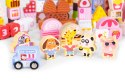 Drewniane klocki edukacyjne zestaw - Cukierkowe miasto 116 el. ECOTOYS ECOTOYS