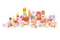 Drewniane klocki edukacyjne zestaw - Cukierkowe miasto 116 el. ECOTOYS ECOTOYS