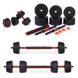 Hantle regulowane 2 x 10kg sztanga zestaw 20kg gryf ModernHome