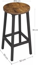 Komplet 2szt taboret barowy bar wysokie hoker LEOBERT