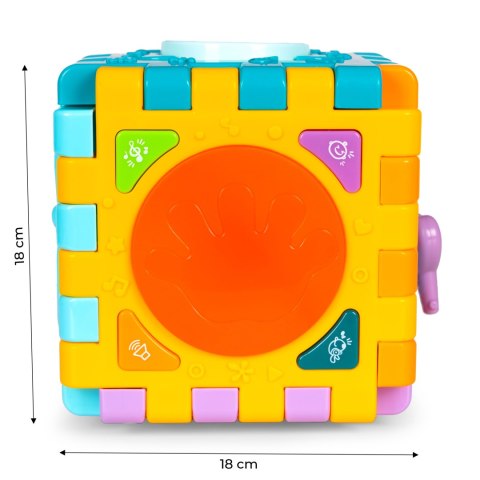 Kostka edukacyjna interaktywna sorter dźwięki 6w1 HUANGER Kostka edukacyjna interaktywna sorter dźwięki 6w1 HUANGER