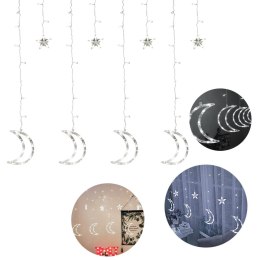 Lampki księżyce gwiazdki świąteczne światełka kurtyna 96LED MULTISTORE