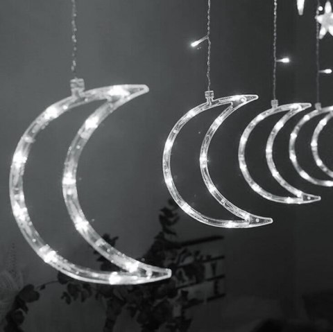 Lampki księżyce gwiazdki świąteczne światełka kurtyna 96LED MULTISTORE Lampki księżyce gwiazdki świąteczne światełka kurtyna 96LED MULTISTORE