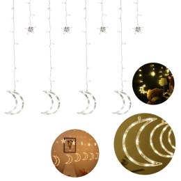 Lampki księżyce gwiazdki świąteczne światełka kurtyna 96LED MULTISTORE