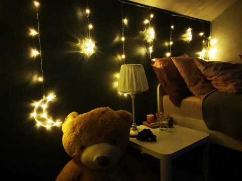 Lampki księżyce gwiazdki świąteczne światełka kurtyna 96LED MULTISTORE Lampki księżyce gwiazdki świąteczne światełka kurtyna 96LED MULTISTORE