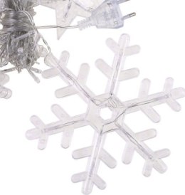 Lampki płatki śniegu gwiazdki świąteczne światełka kurtyna 138LED MULTISTORE