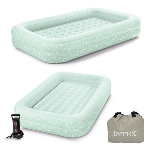 Materac dmuchany z bandami głębokie łóżko dla dziecka + pompka INTEX 66810 INTEX Materac dmuchany z bandami głębokie łóżko dla dziecka + pompka INTEX 66810 INTEX
