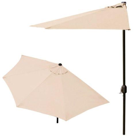 Parasol ogrodowy pół-parasol ścienny na taras 2,7 m beżowy MultiGarden MultiGarden Parasol ogrodowy pół-parasol ścienny na taras 2,7 m beżowy MultiGarden MultiGarden
