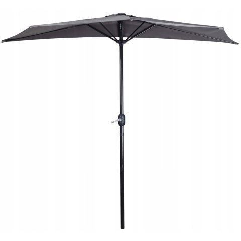 Parasol ogrodowy pół-parasol ścienny na taras 2,7 m szary MultiGarden MultiGarden Parasol ogrodowy pół-parasol ścienny na taras 2,7 m szary MultiGarden MultiGarden