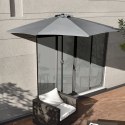 Parasol ogrodowy pół-parasol ścienny na taras 2,7 m szary MultiGarden MultiGarden