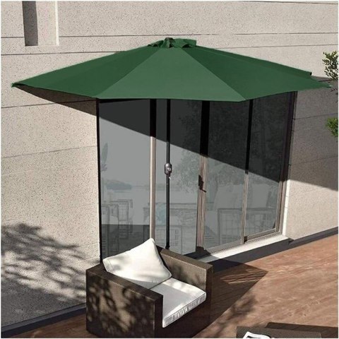 Parasol ogrodowy pół-parasol ścienny na taras 2,7 m zielony MultiGarden MultiGarden Parasol ogrodowy pół-parasol ścienny na taras 2,7 m zielony MultiGarden MultiGarden