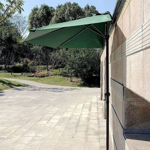 Parasol ogrodowy pół-parasol ścienny na taras 2,7 m zielony MultiGarden MultiGarden Parasol ogrodowy pół-parasol ścienny na taras 2,7 m zielony MultiGarden MultiGarden