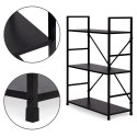 Regał drewniany metalowa rama szeroki LOFT 3 półki czarny ModernHome ModernHome
