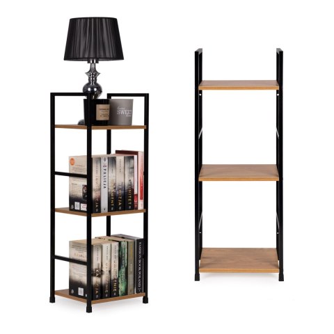 Regał drewniany nowoczesny metalowa rama LOFT 3 półki ModernHome ModernHome Regał drewniany nowoczesny metalowa rama LOFT 3 półki ModernHome ModernHome