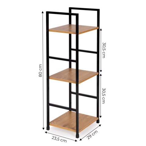 Regał drewniany nowoczesny metalowa rama LOFT 3 półki ModernHome ModernHome Regał drewniany nowoczesny metalowa rama LOFT 3 półki ModernHome ModernHome