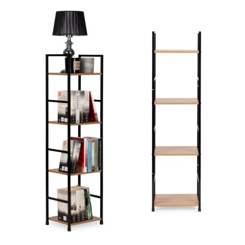 Regał drewniany nowoczesny metalowa rama LOFT 4 półki ModernHome ModernHome Regał drewniany nowoczesny metalowa rama LOFT 4 półki ModernHome ModernHome