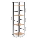 Regał drewniany nowoczesny metalowa rama LOFT 4 półki ModernHome ModernHome