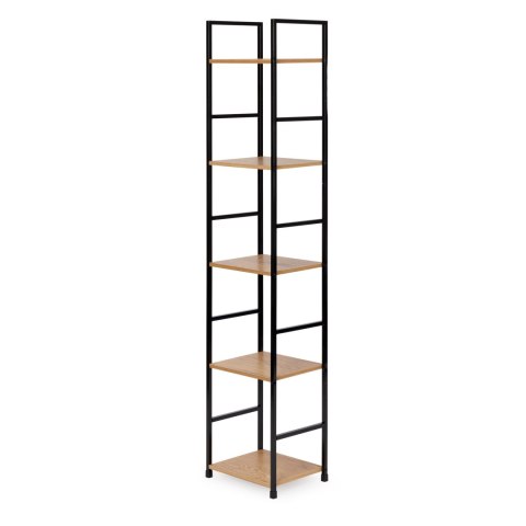 Regał drewniany nowoczesny metalowa rama LOFT 5 półek ModernHome ModernHome Regał drewniany nowoczesny metalowa rama LOFT 5 półek ModernHome ModernHome