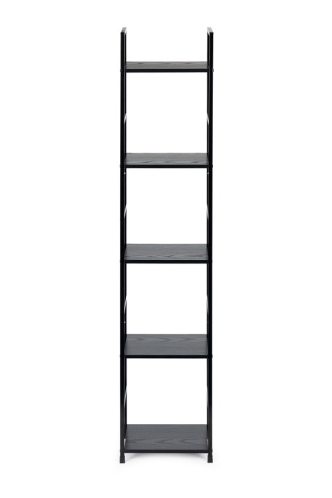 Regał drewniany nowoczesny metalowa rama LOFT 5 półek czarny ModernHome ModernHome Regał drewniany nowoczesny metalowa rama LOFT 5 półek czarny ModernHome ModernHome