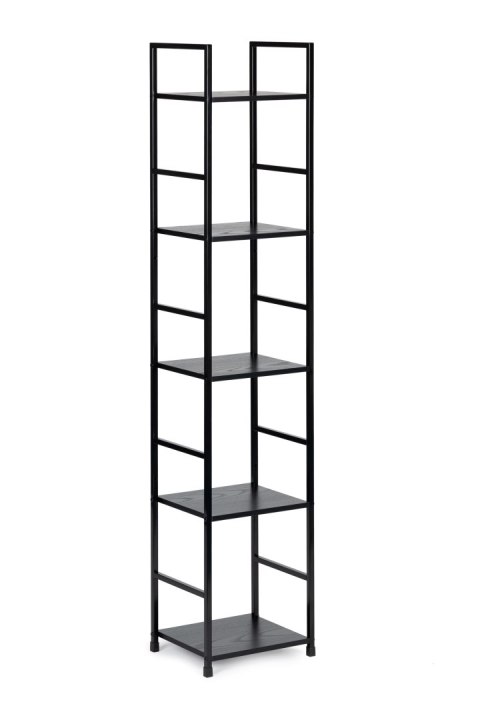 Regał drewniany nowoczesny metalowa rama LOFT 5 półek czarny ModernHome ModernHome Regał drewniany nowoczesny metalowa rama LOFT 5 półek czarny ModernHome ModernHome