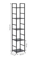 Regał drewniany nowoczesny metalowa rama LOFT 5 półek czarny ModernHome ModernHome